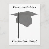 Graduation Party-uitnodigingen, Silver en Black Pe Uitnodiging Briefkaart (Voorkant)