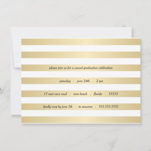 Graduation Party Varsity Lettering Typography Kaart (Achterkant)