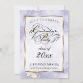 Graduation Party Violet & Gold Marble Kaart (Voorkant)