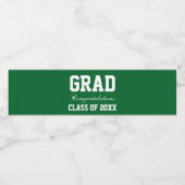 Graduation Party Waterfles Etiketten Groen (Enkel label)