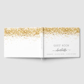 Graduation party white gold glitter substance 2023 gastenboek (Volledig)