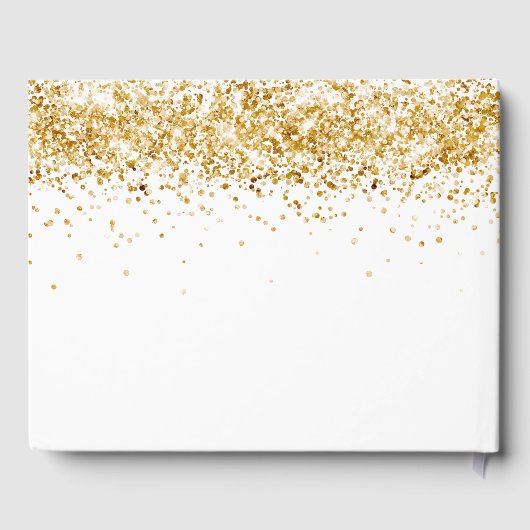 Graduation party white gold glitter substance 2023 gastenboek (Achterkant)