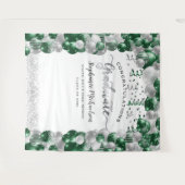 Graduation Party White Green Balloons Streamer Wandkleed (Voorkant (horizontaal))