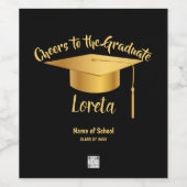 Graduation Party Wijnfles Label Wijn Etiket (Enkel label)