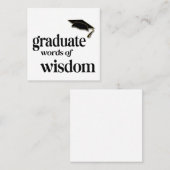 Graduation Party Words of Wisdom Advice Vierkante Visitekaartje (Voorkant / Achterkant)