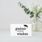 Graduation Party Words of Wisdom Guest Advice Contactkaartje (Staand voorkant)