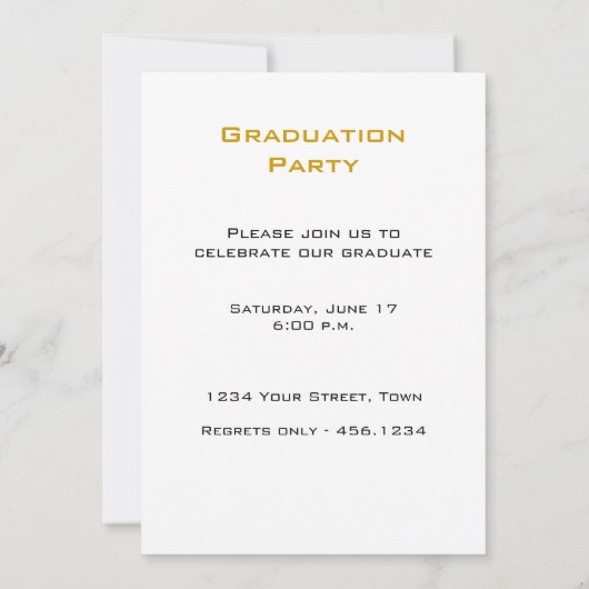 Graduation Party Yellow Photo Invitation Kaart (Achterkant)