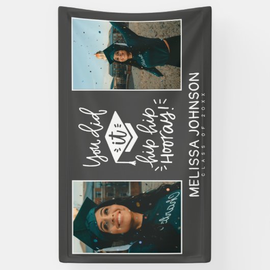 Graduation Party You made it Gefeliciteerd Banner (Verticaal)