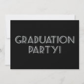 Graduation Party. Zwart, grijs, Matte 5 x 7 inch Kaart (Voorkant)