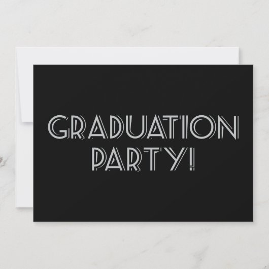 Graduation Party. Zwart, grijs, Matte 5 x 7 inch Kaart (Voorkant)