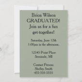 Graduation Party. Zwart, grijs, Matte 5 x 7 inch Kaart (Achterkant)