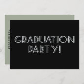 Graduation Party. Zwart, grijs, Matte 5 x 7 inch Kaart (Voorkant / Achterkant)