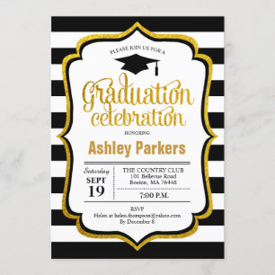 Graduation Party - Zwart Wit Goud Kaart