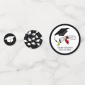 Graduation Party Zwart-wit Personaliseer tafel Confetti (Voorkanten)