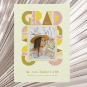 Graduation photo announcement card 2026 retro aankondiging