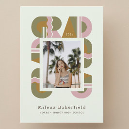 Graduation photo announcement card 2026 retro aankondiging