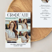 Graduation Photo Announcement Modern Collage Aankondiging