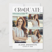 Graduation Photo Announcement Modern Collage Aankondiging (Voorkant)