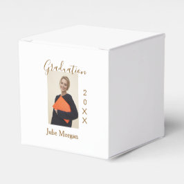 Graduation photo brown golden year 20XX namesimple Bedankdoosjes