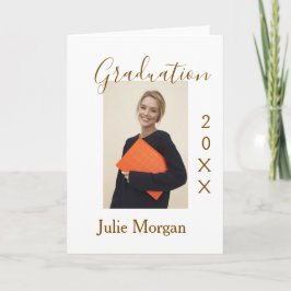 Graduation photo brown golden year 20XX namesimple Kaart