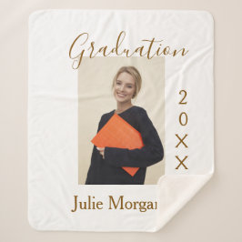 Graduation photo brown golden year 20XX namesimple Sherpa Deken