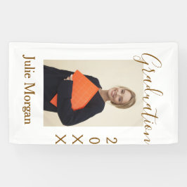 Graduation photo brown golden year 20XX namesimple Spandoek