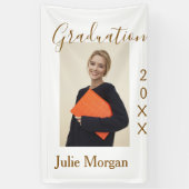 Graduation photo brown golden year 20XX namesimple Spandoek (Verticaal)