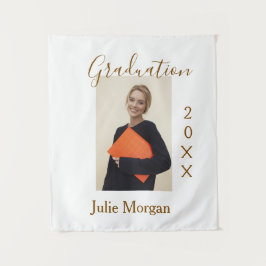Graduation photo brown golden year 20XX namesimple Wandkleed