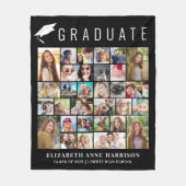 Graduation Photo Collage Black Fleece Deken (Voorkant)