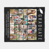 Graduation Photo Collage Black Fleece Deken (Voorkant (Horizontaal))
