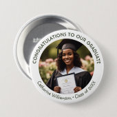 Graduation Photo Congratulations Graduate Keepsake Ronde Button 7,6 Cm (Voorkant /achterkant)