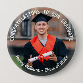 Graduation Photo Custom Text Graduate Keepsake Ronde Button 4,0 Cm (Voorkant)