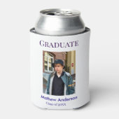 Graduation photo name class of 20XX blue simple bo Blikjeskoeler (Blikje Voorkant)