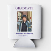 Graduation photo name class of 20XX blue simple bo Blikjeskoeler (Achterkant)