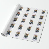Graduation photo name class of 20XX blue simple bo Cadeaupapier (Uitgerold)