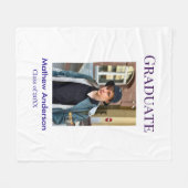 Graduation photo name class of 20XX blue simple bo Fleece Deken (Voorkant (Horizontaal))