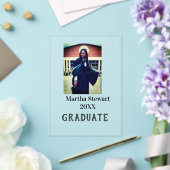 Graduation photo name year class university simple acryl uitnodigingen (Insitu (Huwelijk))