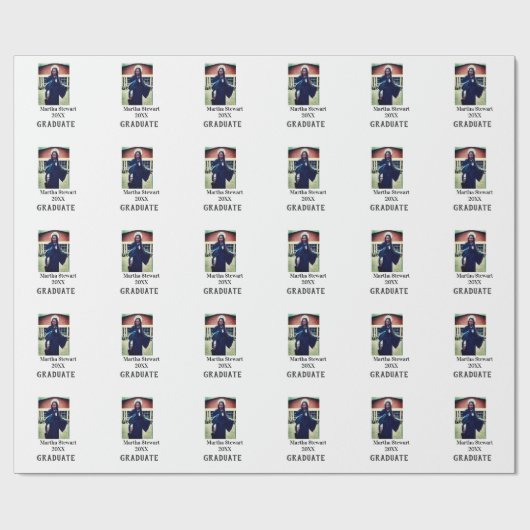 Graduation photo name year class university simple cadeaupapier (Vlak)