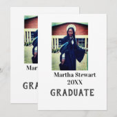 Graduation photo name year class university simple feestdagenkaart (Voorkant / Achterkant)