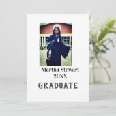 Graduation photo name year class university simple feestdagenkaart (Staand voorkant)