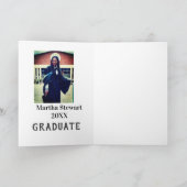 Graduation photo name year class university simple kaart (Binnen)