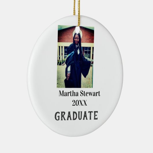 Graduation photo name year class university simple keramisch ornament (Rechts)