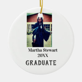 Graduation photo name year class university simple keramisch ornament