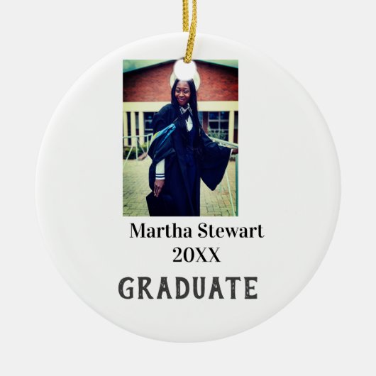 Graduation photo name year class university simple keramisch ornament (Voorkant)