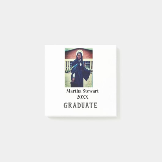 Graduation photo name year class university simple post-it® notes (Voorkant)