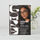 Graduation Photo Party Invitation – Modern Chic Kaart (Staand voorkant)