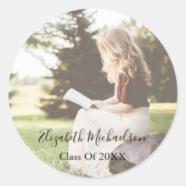 Graduation Photo Ronde Sticker