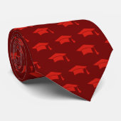 Graduation Red Cap Icon Pattern Bold Simple Classy Stropdas (Opgerold)