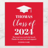 Graduation red wine label wijn etiket (Enkel label)