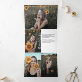 Graduation Retro 10 Photo White Drieluik Aankondiging (Binnen)